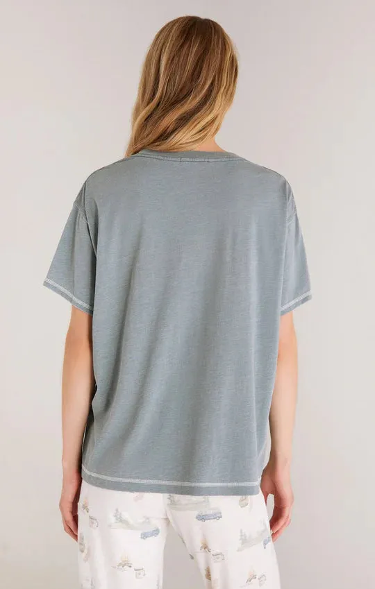 Old school camper tee in sage ash