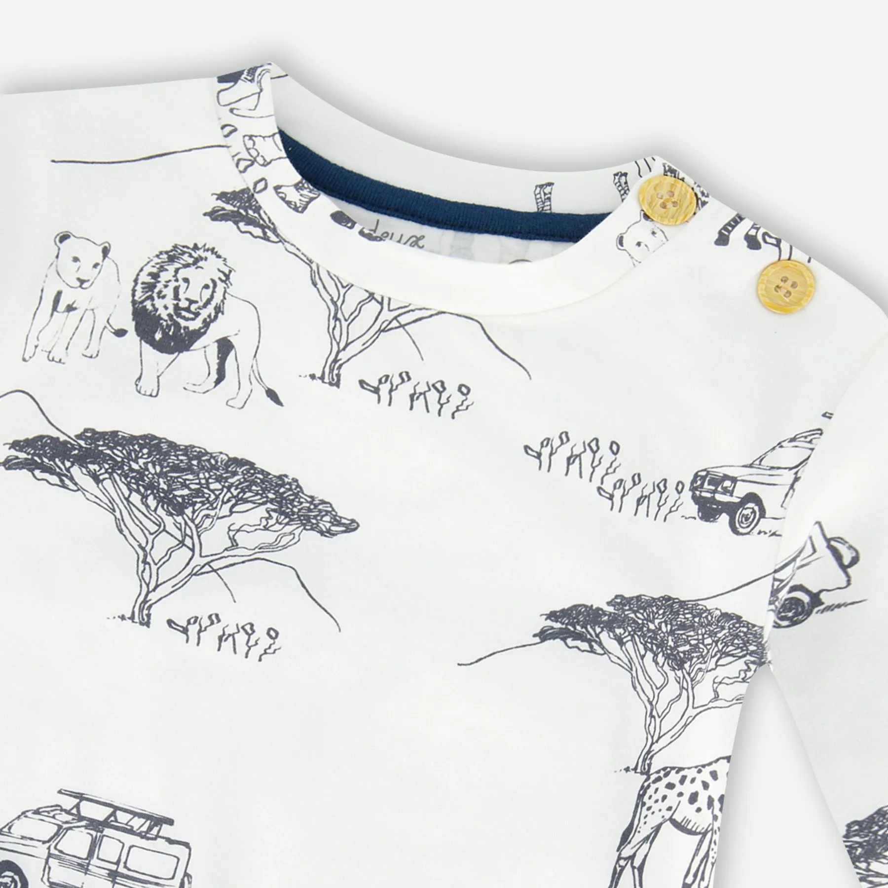 Organic Cotton Long Sleeve Top   Evolutive Pant Set, Big Jungle World