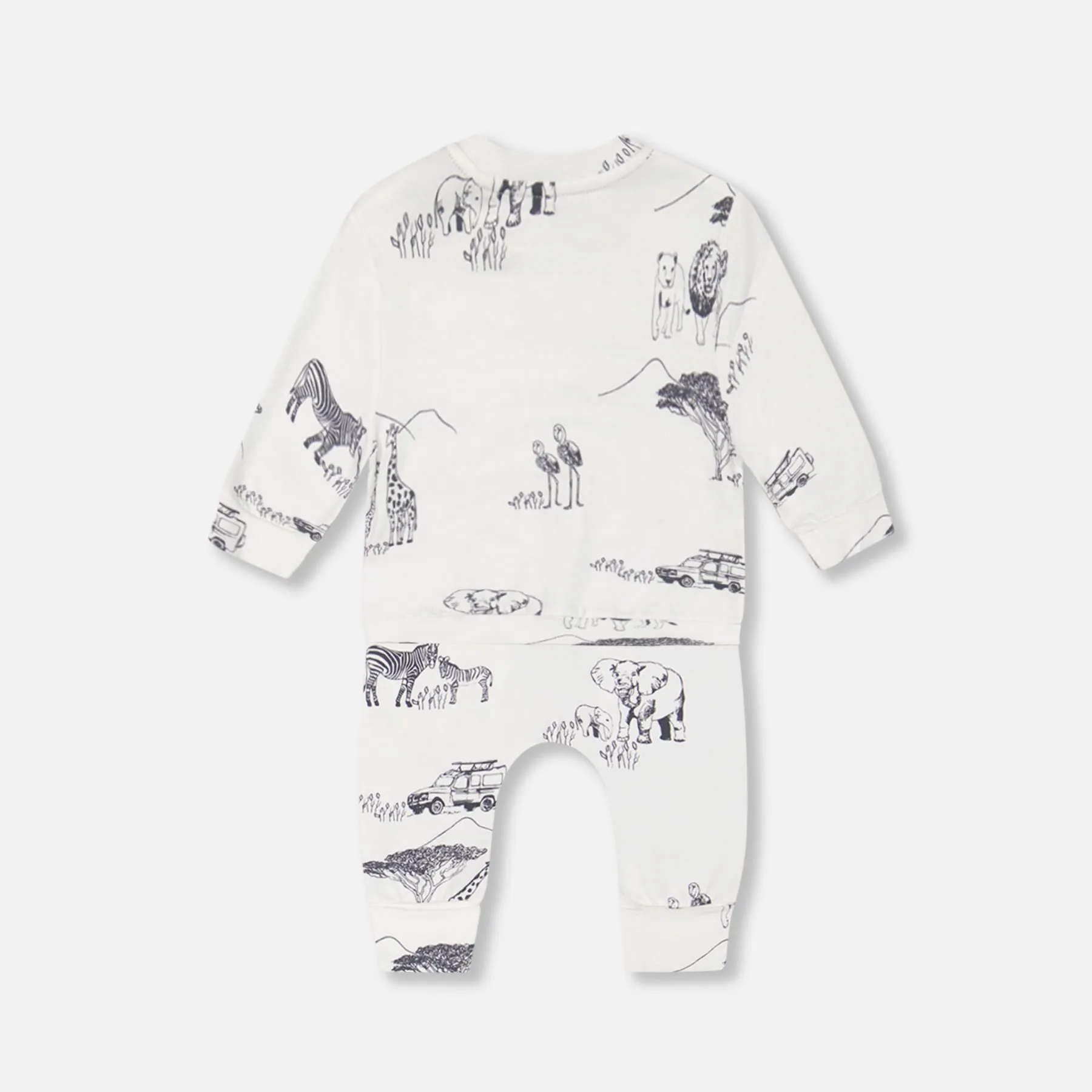 Organic Cotton Long Sleeve Top   Evolutive Pant Set, Big Jungle World