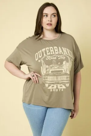 Outerbanks Dusty Olive Graphic Tee