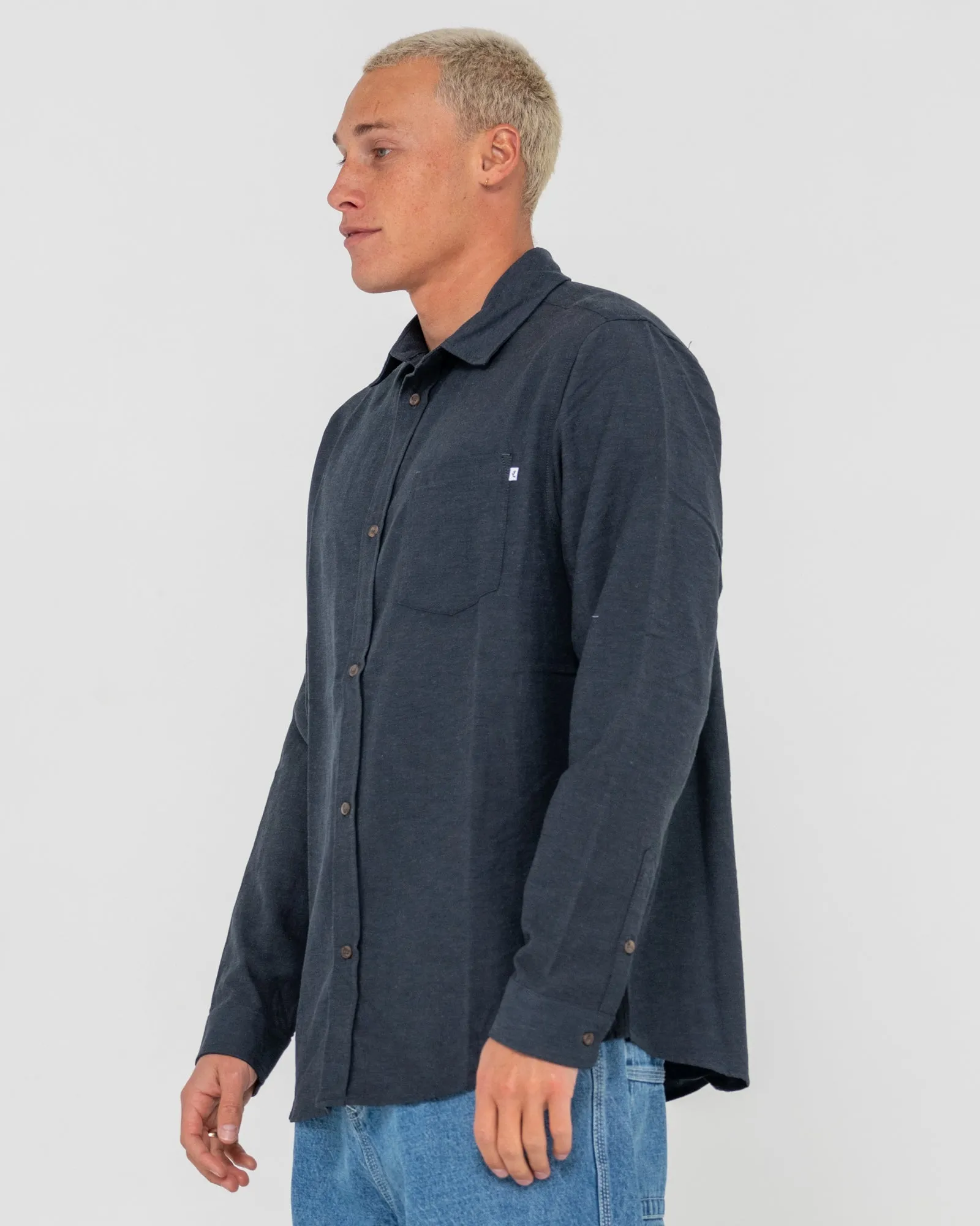 Overtone Long Sleeve Linen Shirt