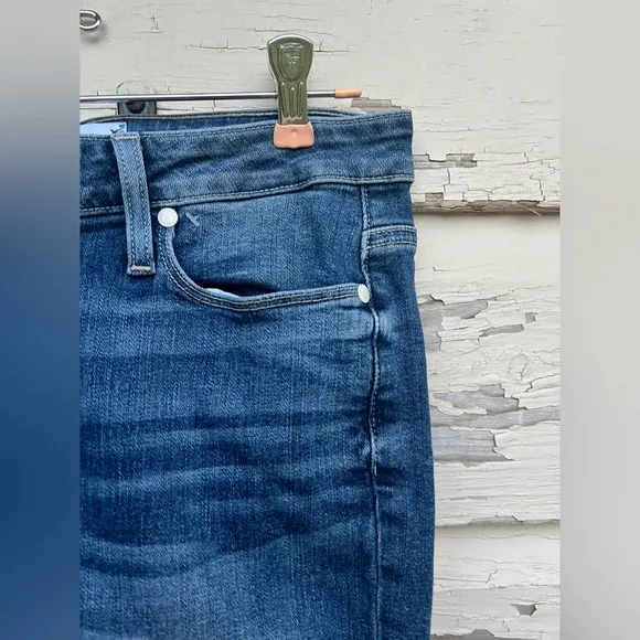 Paige Hoxton Straight Ankle Norfolk Frayed Hem BoHo High Rise Jeans 30