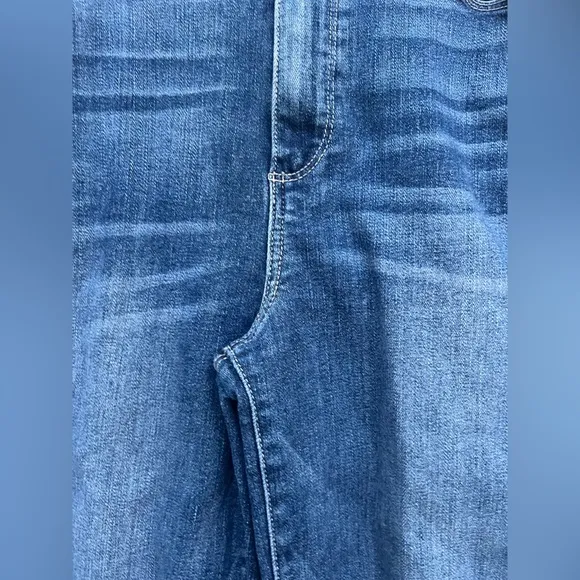 Paige Hoxton Straight Ankle Norfolk Frayed Hem BoHo High Rise Jeans 30
