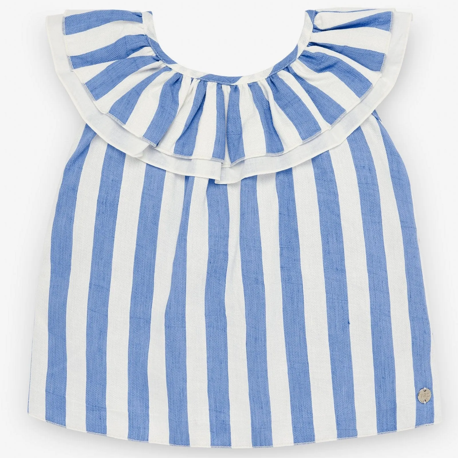 Paz Rodriguez Blue & White Striped Top