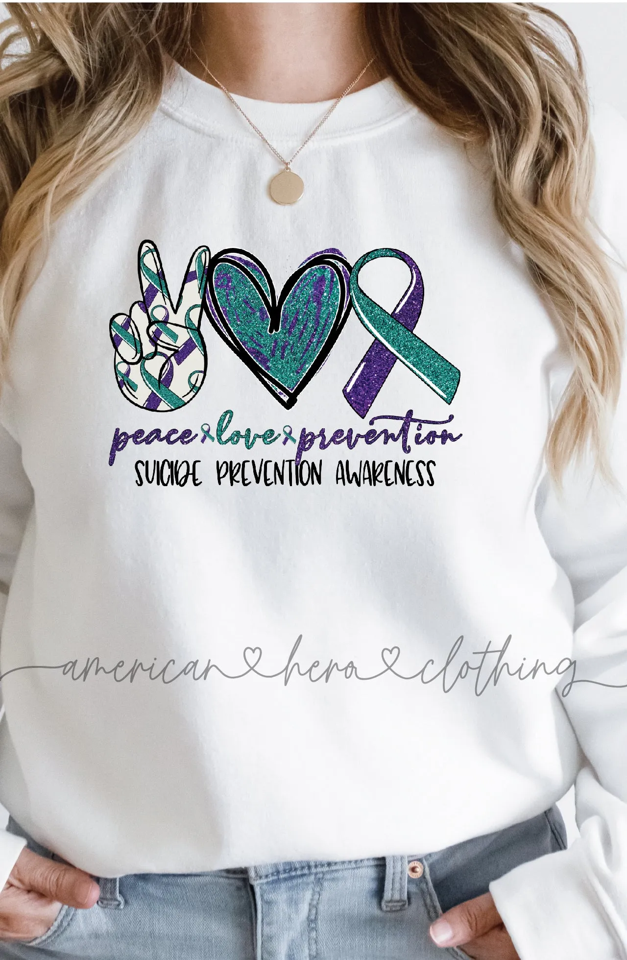 Peace Love Prevention Crewneck Sweatshirt