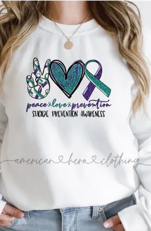 Peace Love Prevention Crewneck Sweatshirt