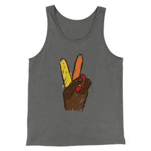 Peace Sign Hand Turkey Funny Thanksgiving Men/Unisex Tank Top