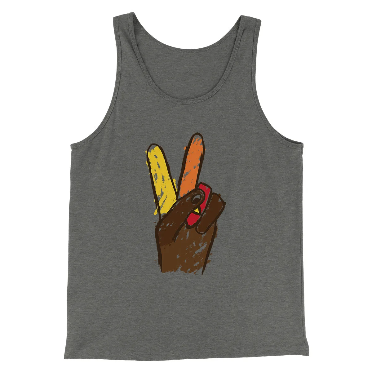 Peace Sign Hand Turkey Funny Thanksgiving Men/Unisex Tank Top