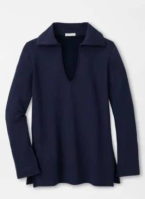 Peter Millar Womens Lava Wash Collared Popover - NAVY