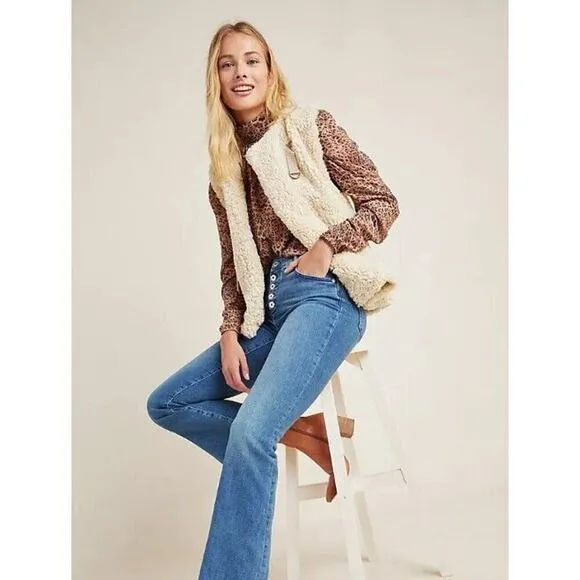 Pilcro Letterpress 31 Jeans High Rise Button Fly Trouser Bootcut Anthropologie