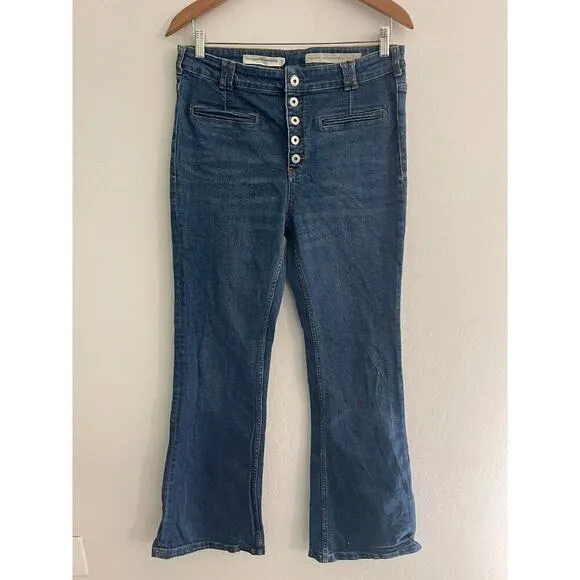 Pilcro Letterpress 31 Jeans High Rise Button Fly Trouser Bootcut Anthropologie