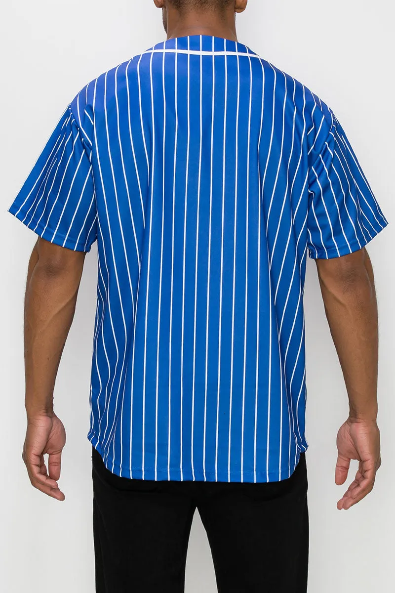 PIN STRIPED BASEBALL JERSEY