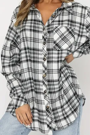 Plaid Collared Neck Long Sleeve Shirt (5 Colors)