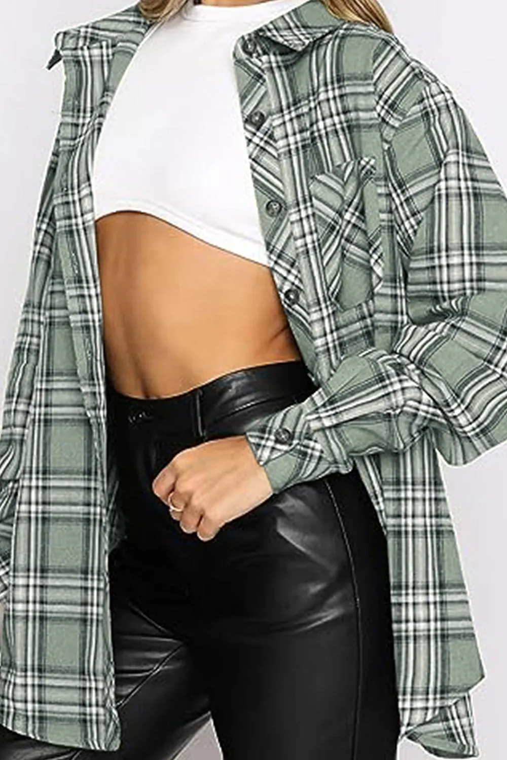 Plaid Collared Neck Long Sleeve Shirt (5 Colors)