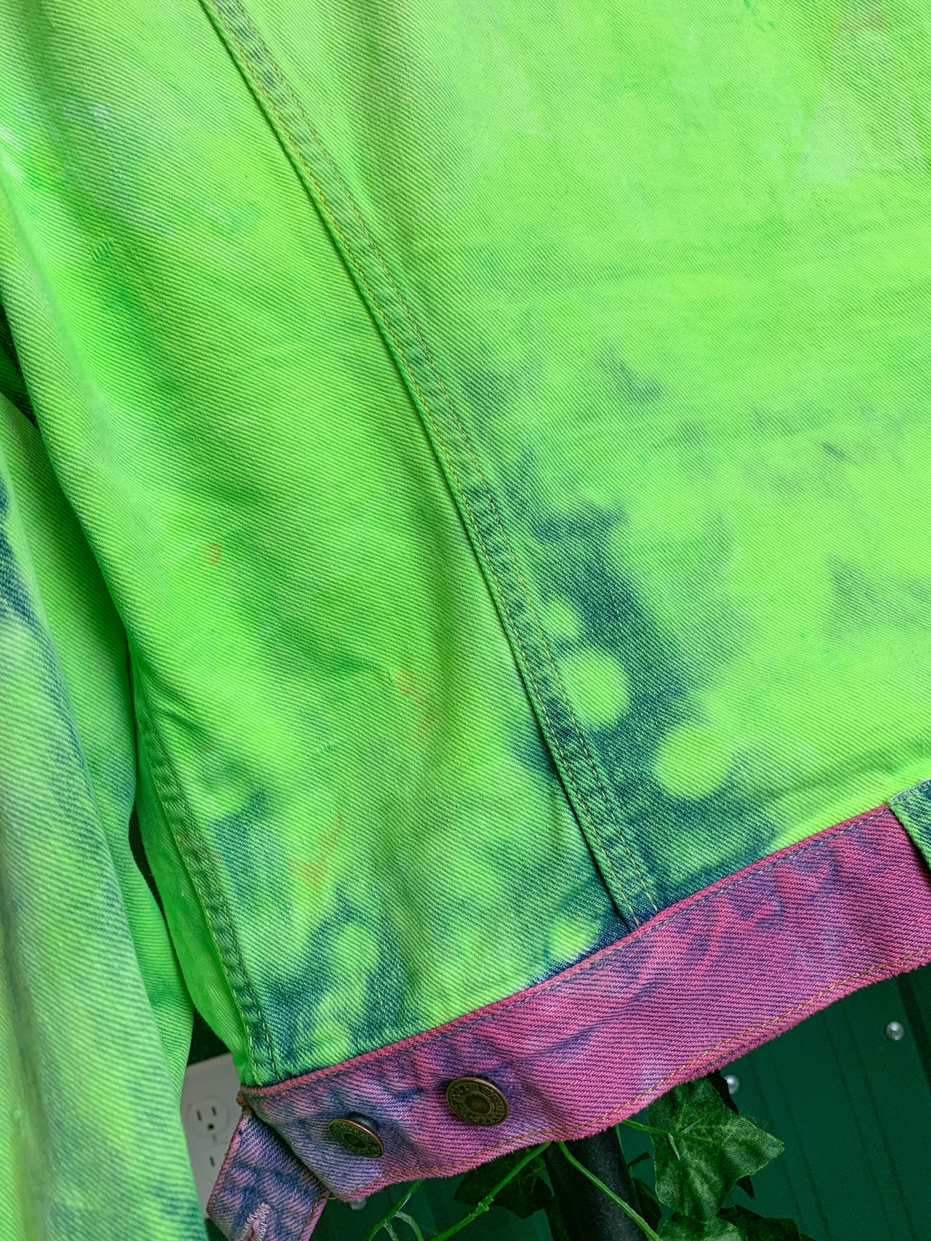 "1 of 1" Neon Acid Denim Jacket (M/L)