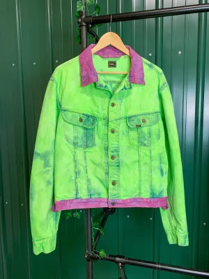 "1 of 1" Neon Acid Denim Jacket (M/L)