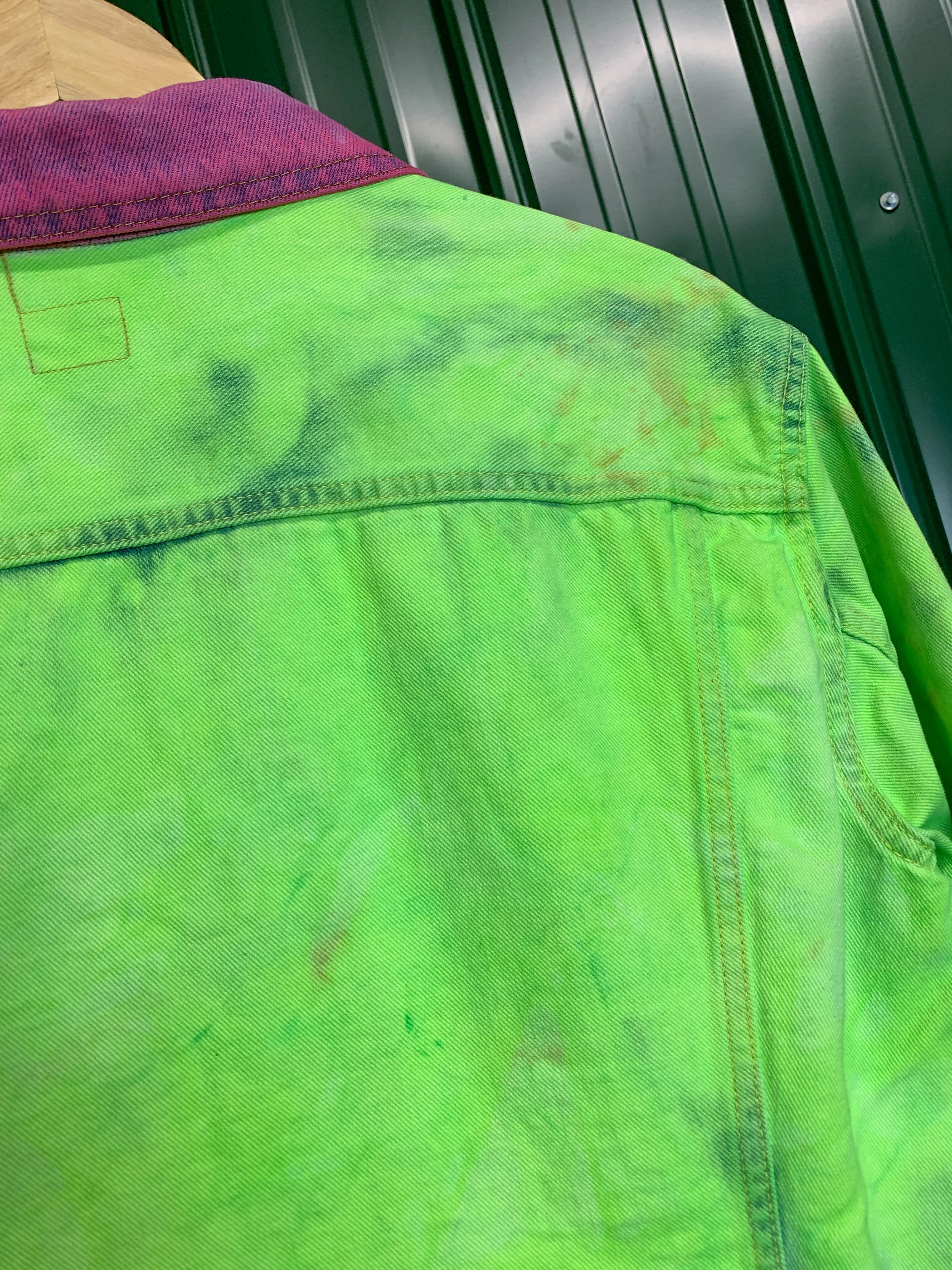 "1 of 1" Neon Acid Denim Jacket (M/L)