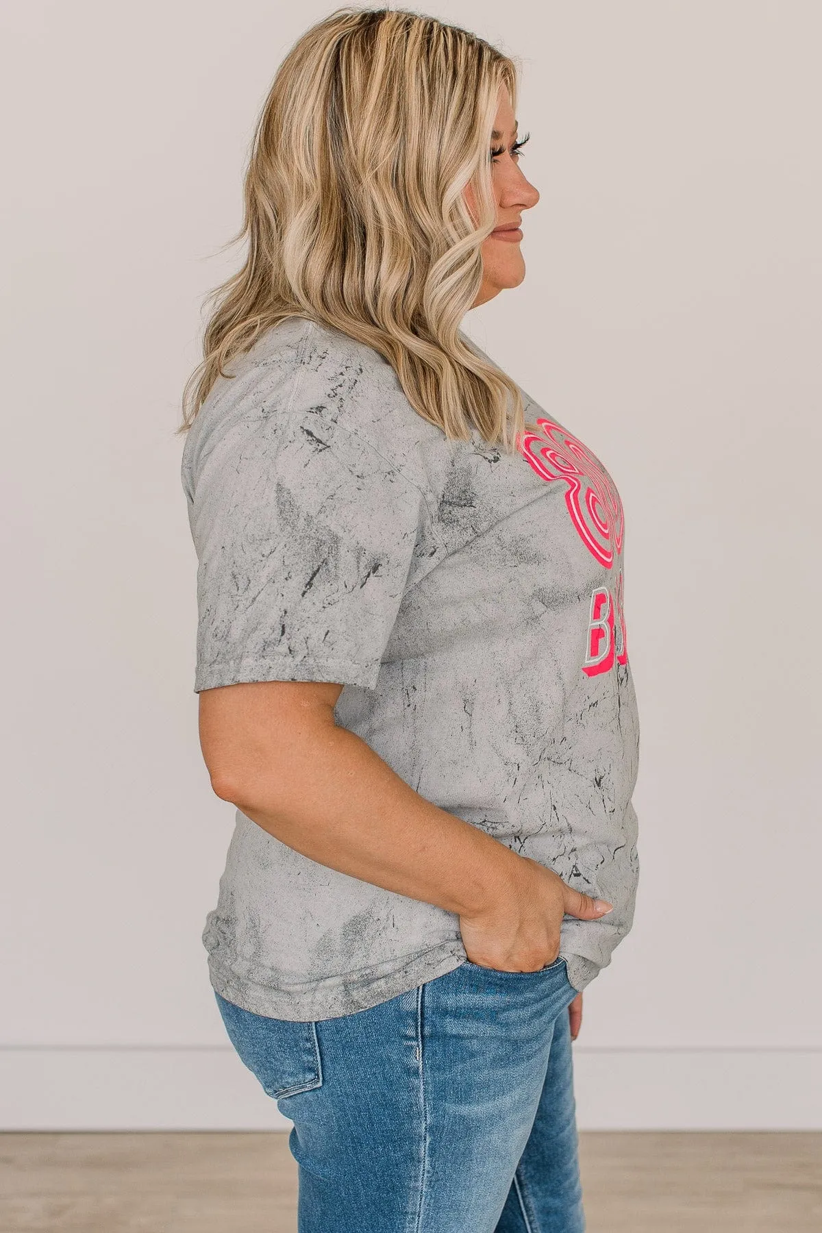 "80's Baby" Mineral Wash Graphic Tee- Grey