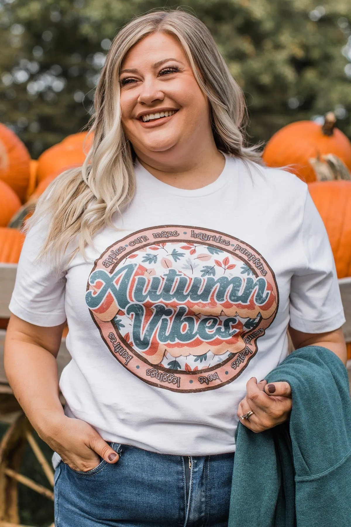 "Autumn Vibes" Graphic Tee- Ivory