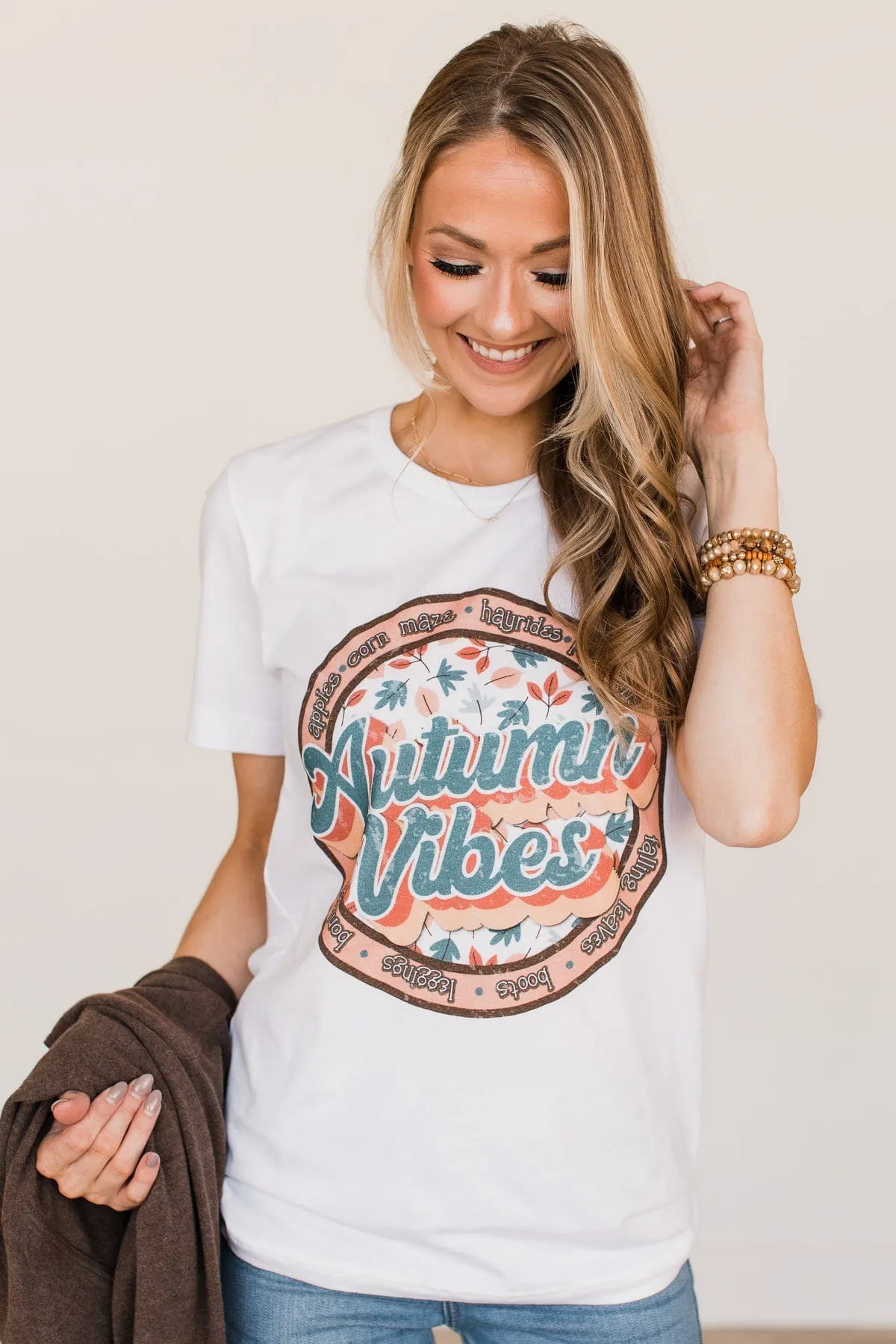 "Autumn Vibes" Graphic Tee- Ivory