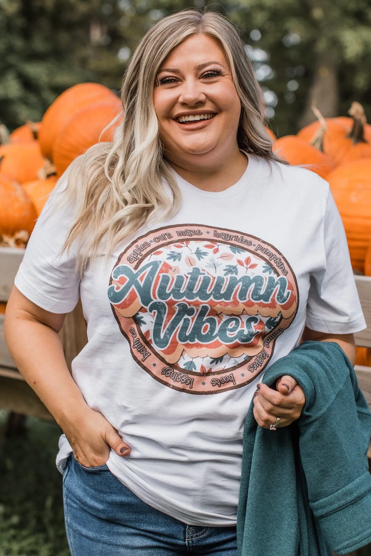 "Autumn Vibes" Graphic Tee- Ivory