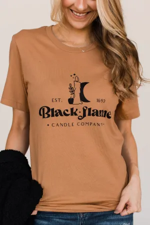 "Black Flame Candle Company" Graphic Tee- Camel