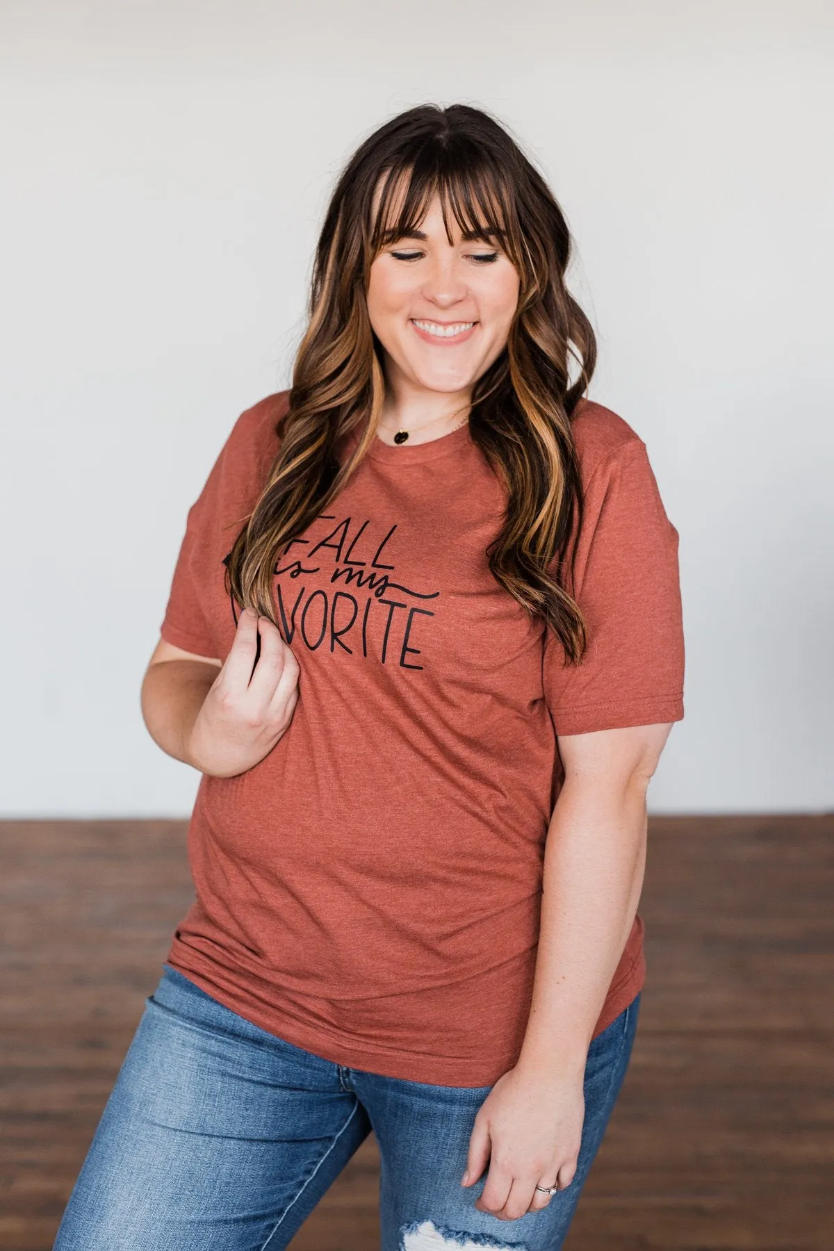 "Fall Is My Favorite" Graphic Tee- Brick