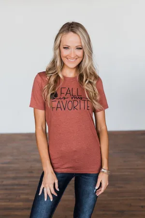 "Fall Is My Favorite" Graphic Tee- Brick