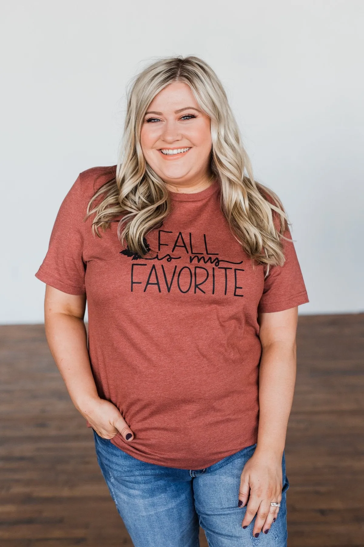 "Fall Is My Favorite" Graphic Tee- Brick