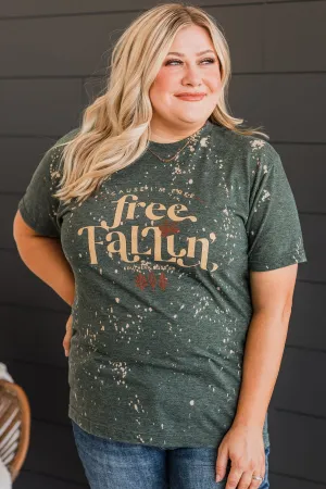 "Free Fallin" Graphic Tee- Forest Green