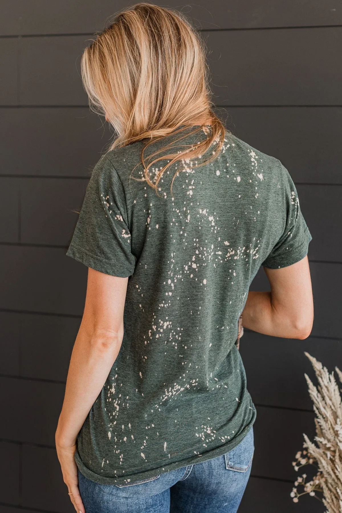 "Free Fallin" Graphic Tee- Forest Green