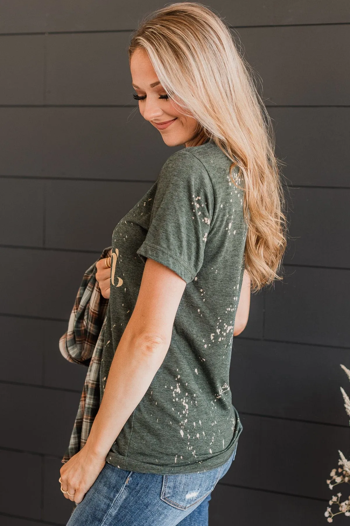 "Free Fallin" Graphic Tee- Forest Green