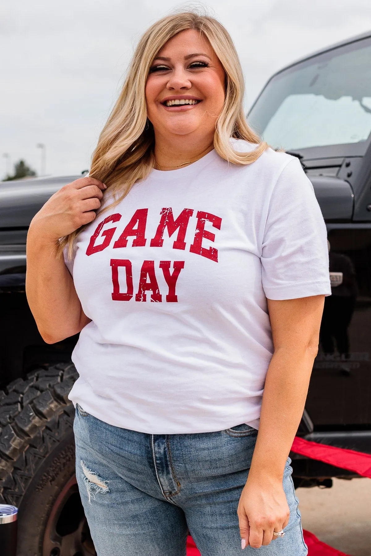 "Game Day" Graphic Tee- White