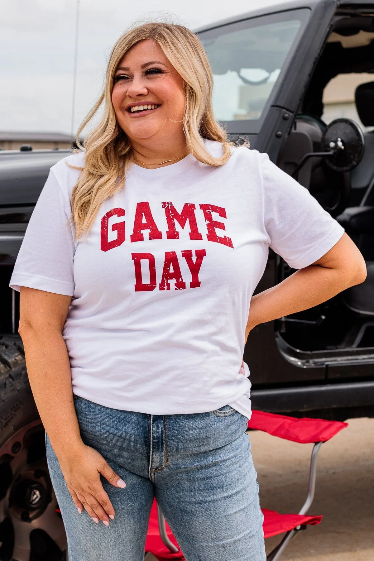 "Game Day" Graphic Tee- White