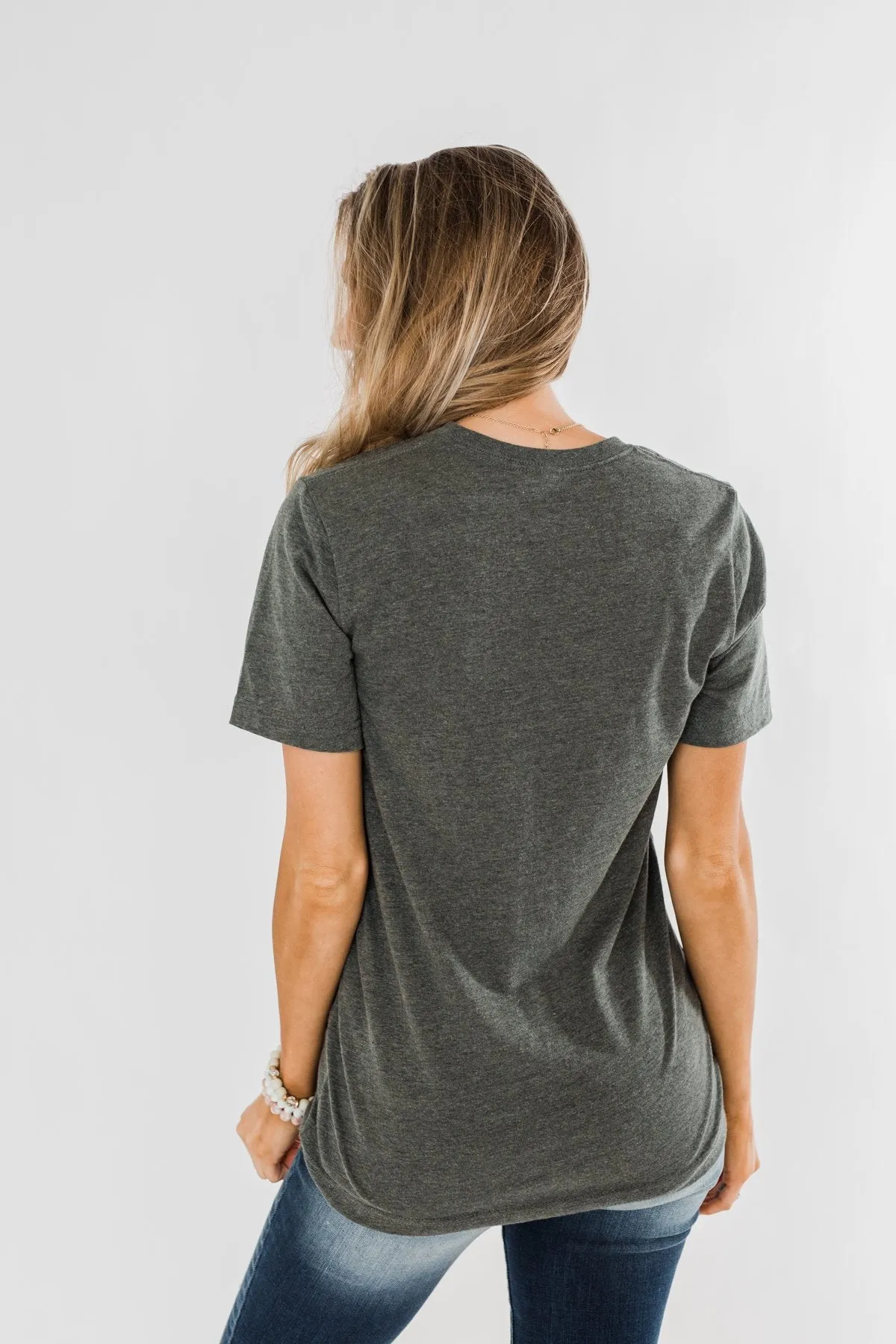 "Grace" Graphic Tee- Charcoal