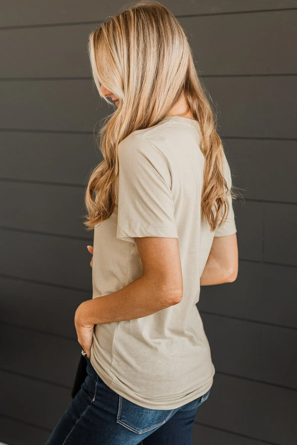 "Hello Pumpkin" Graphic Tee- Light Taupe
