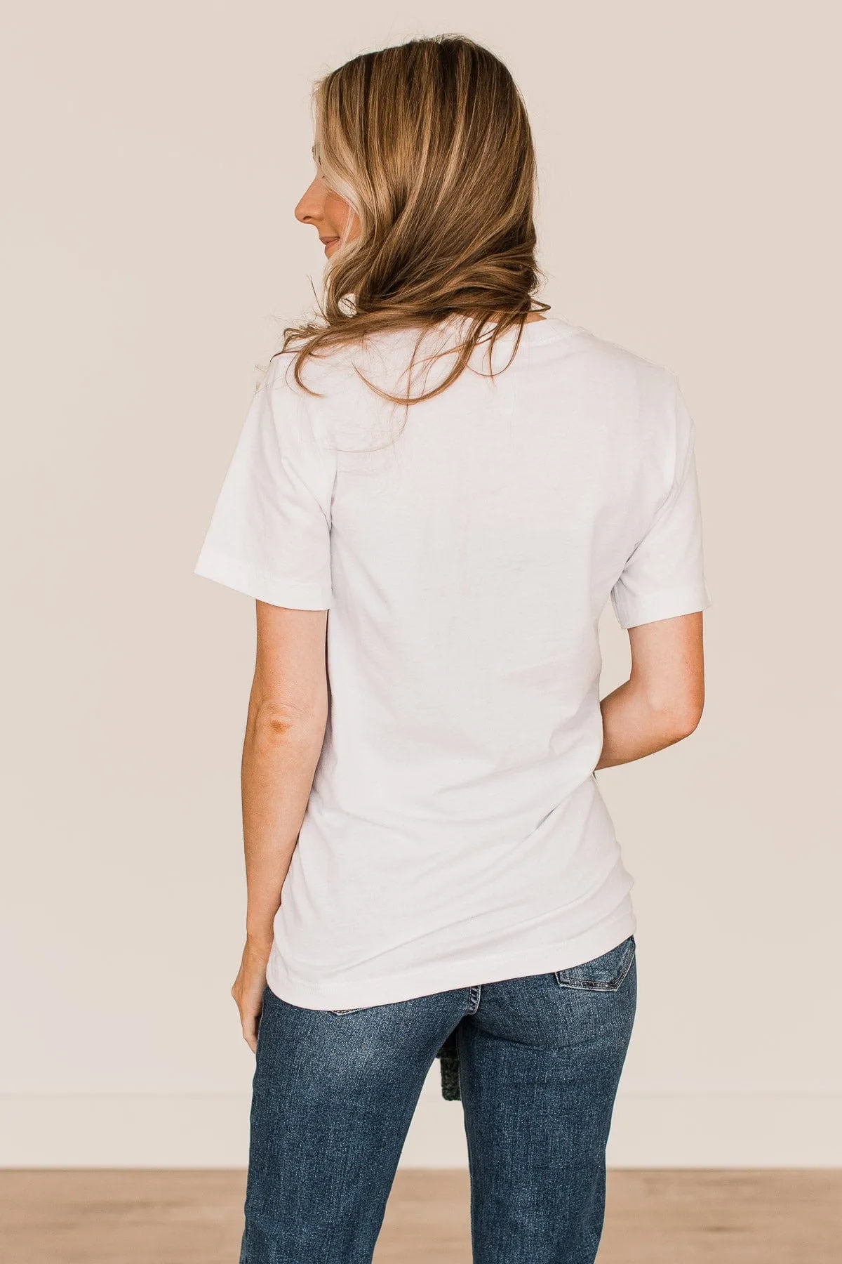 "Holly Jolly" Graphic Tee- White