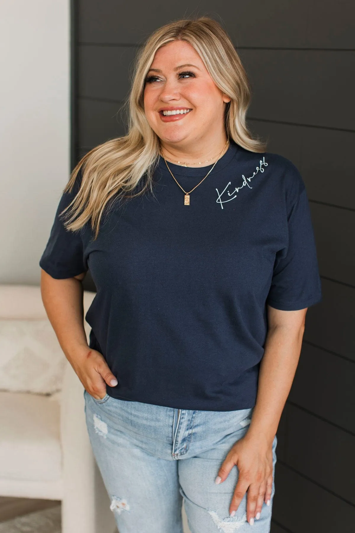 "Kindness" Graphic Tee- Navy