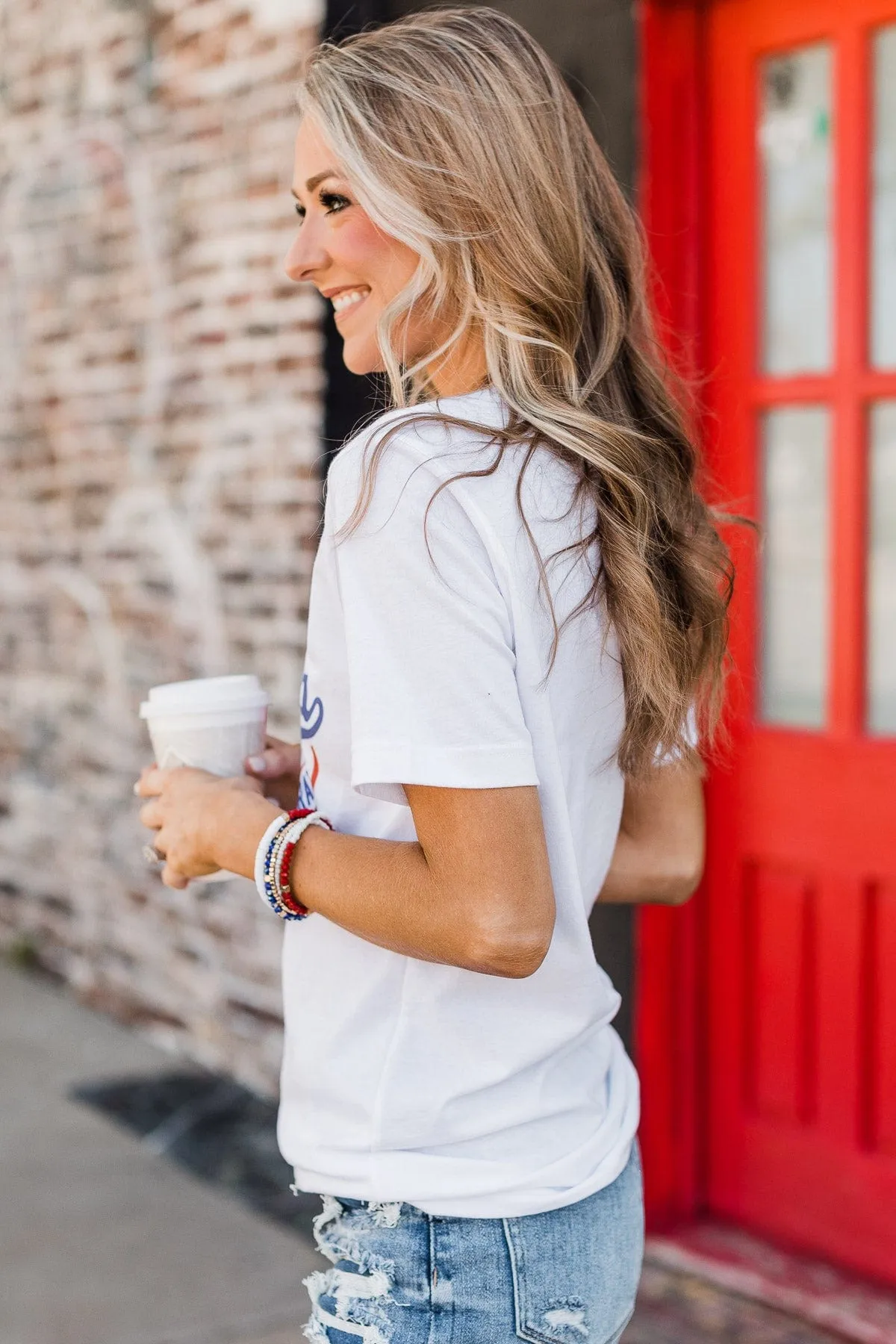 "Land Of The Free" Graphic Tee- White