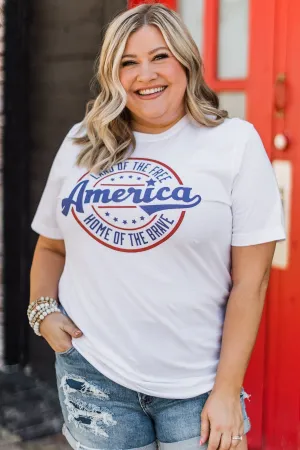 "Land Of The Free" Graphic Tee- White
