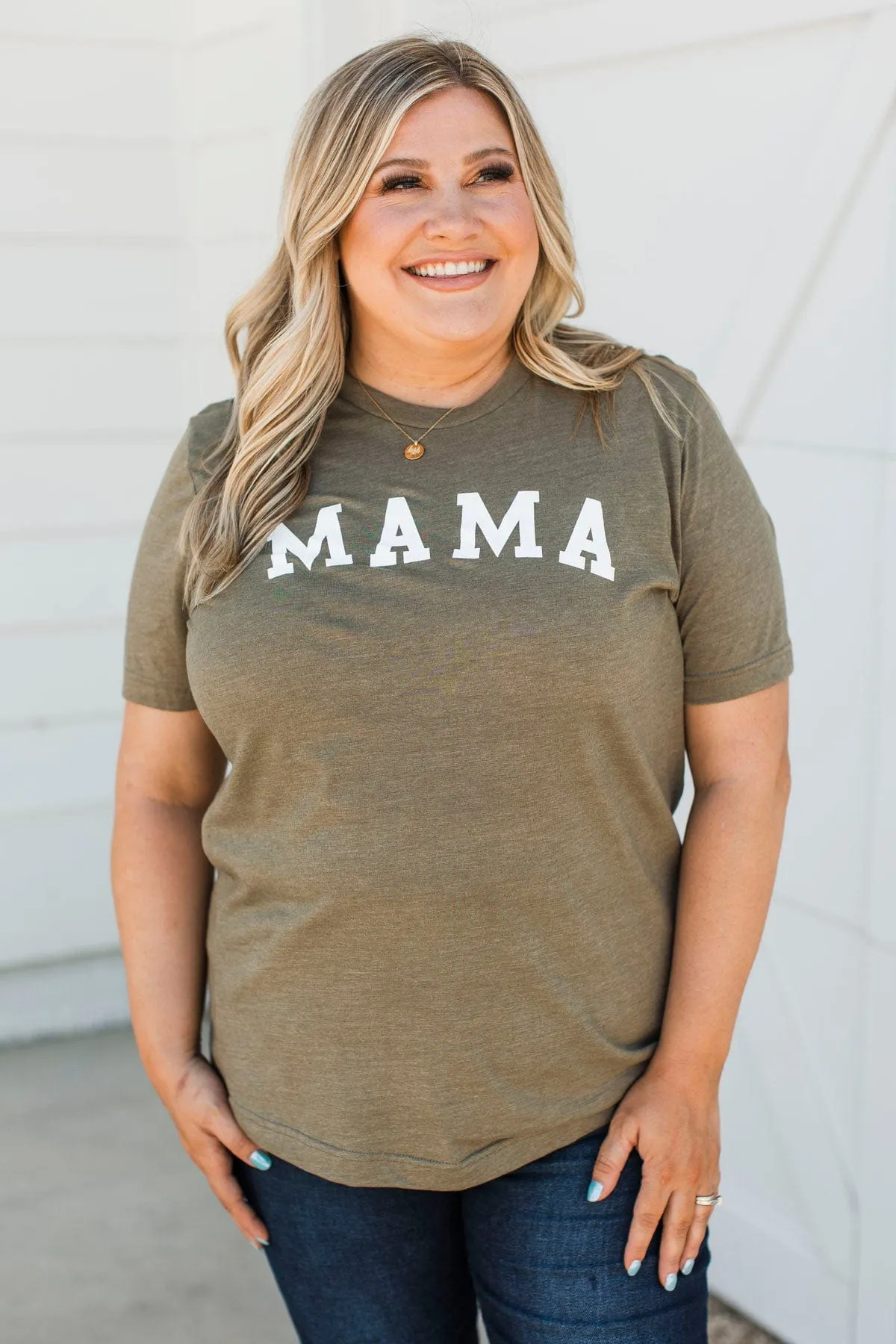 "Mama" Graphic Tee- Olive