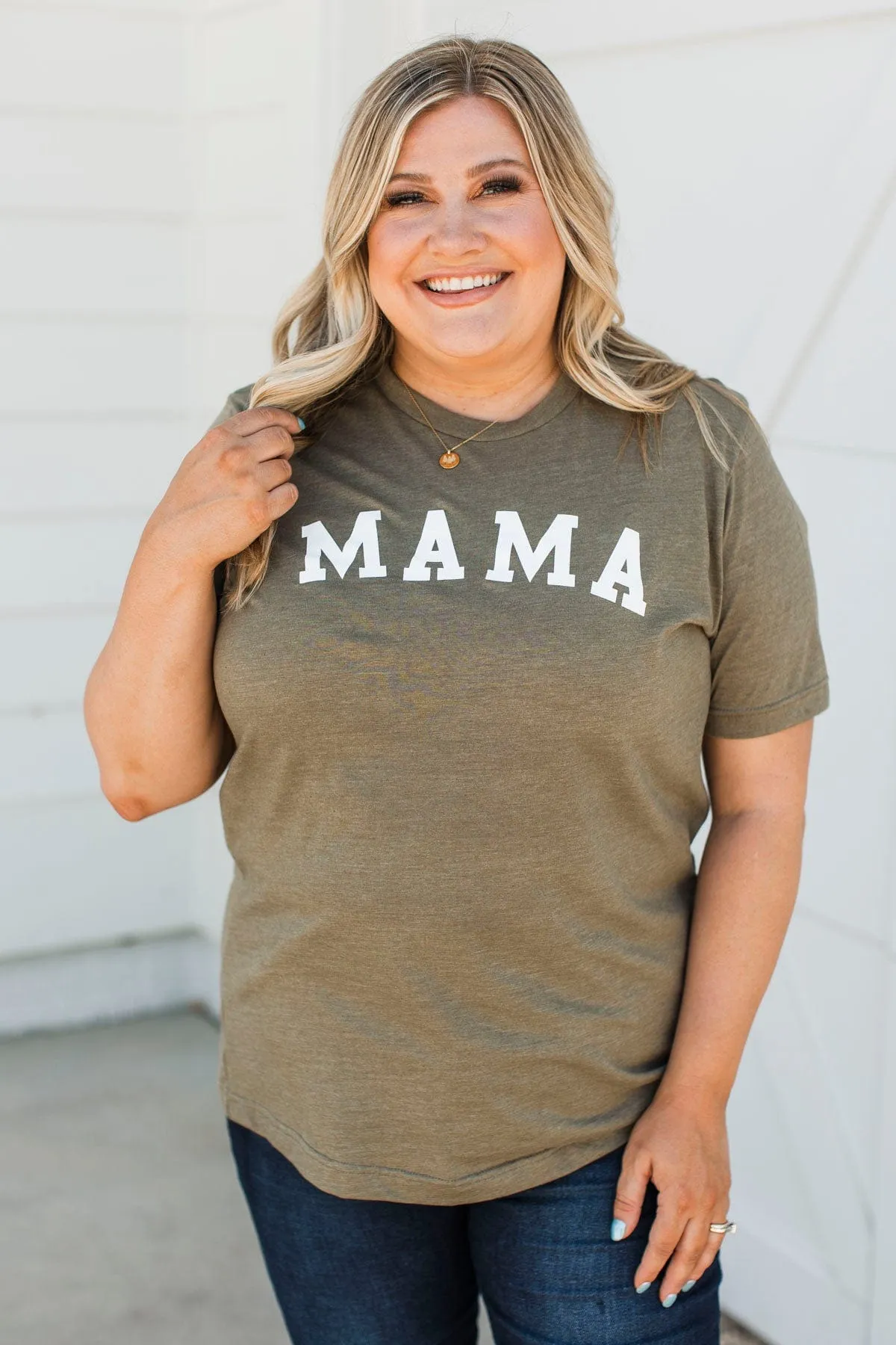 "Mama" Graphic Tee- Olive