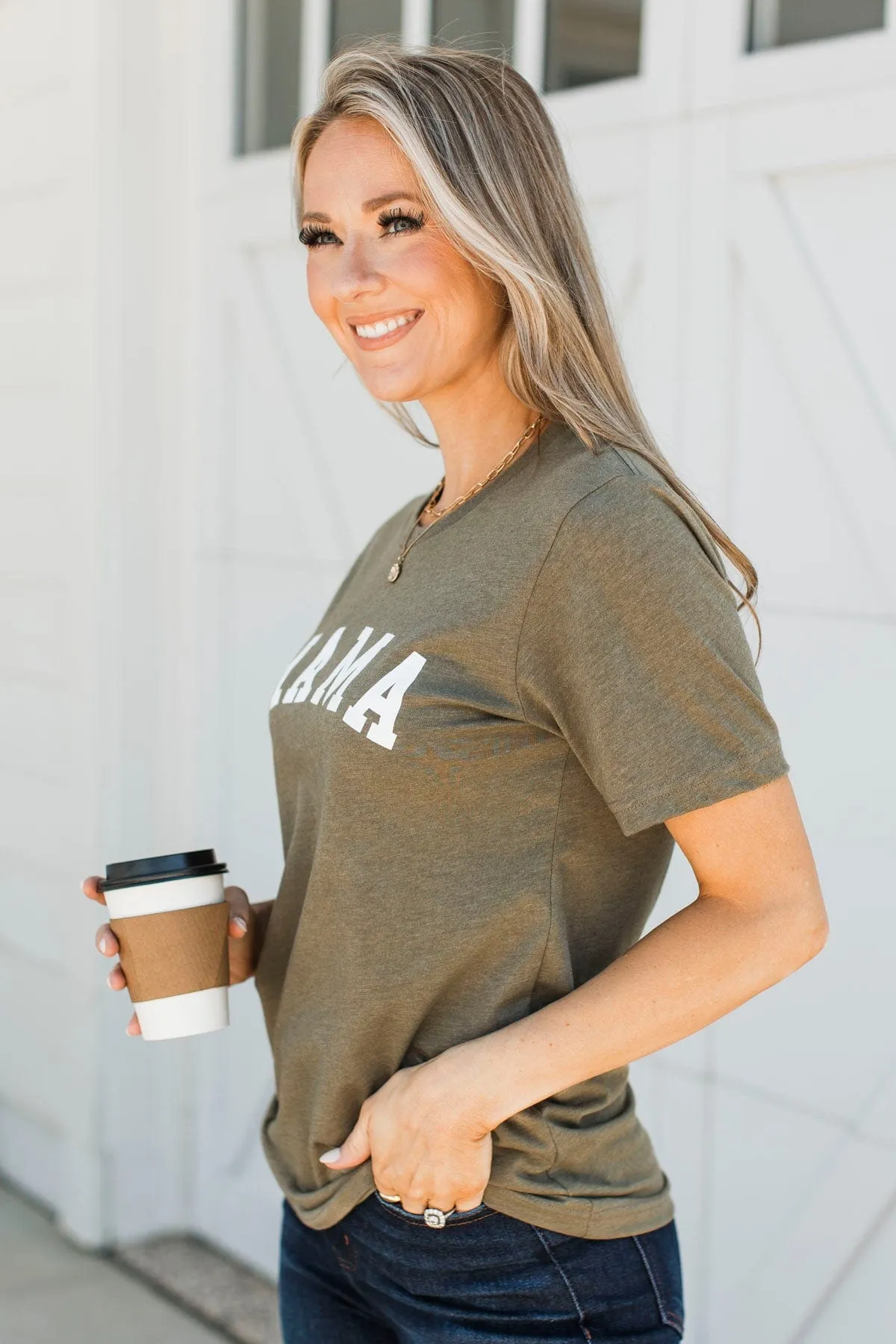 "Mama" Graphic Tee- Olive