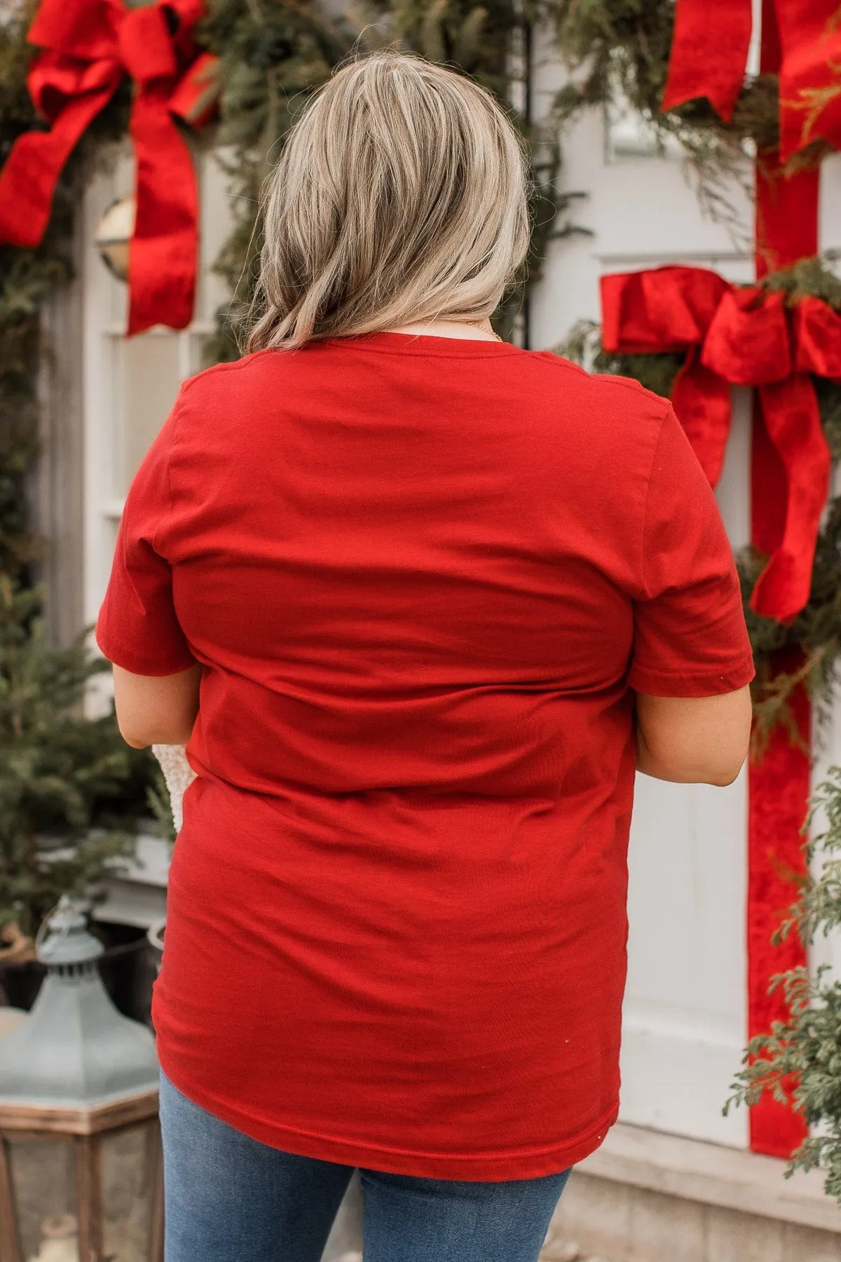"Merry" Graphic Tee- Red