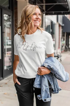 "Out Of Office" Graphic Tee- Ivory