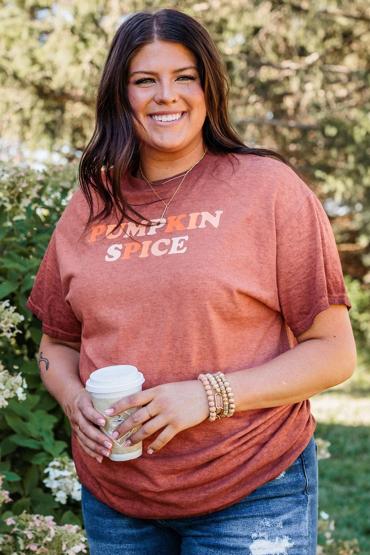 "Pumpkin Spice" Graphic Tee- Burnt Orange