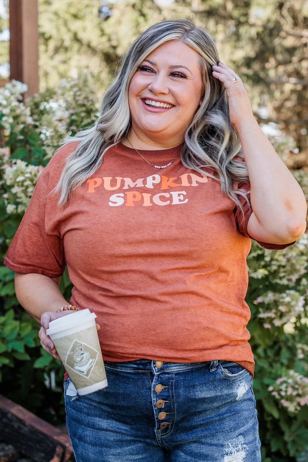 "Pumpkin Spice" Graphic Tee- Burnt Orange