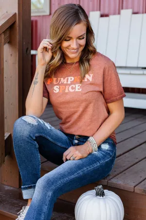 "Pumpkin Spice" Graphic Tee- Burnt Orange
