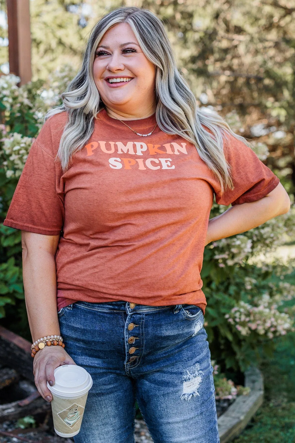 "Pumpkin Spice" Graphic Tee- Burnt Orange