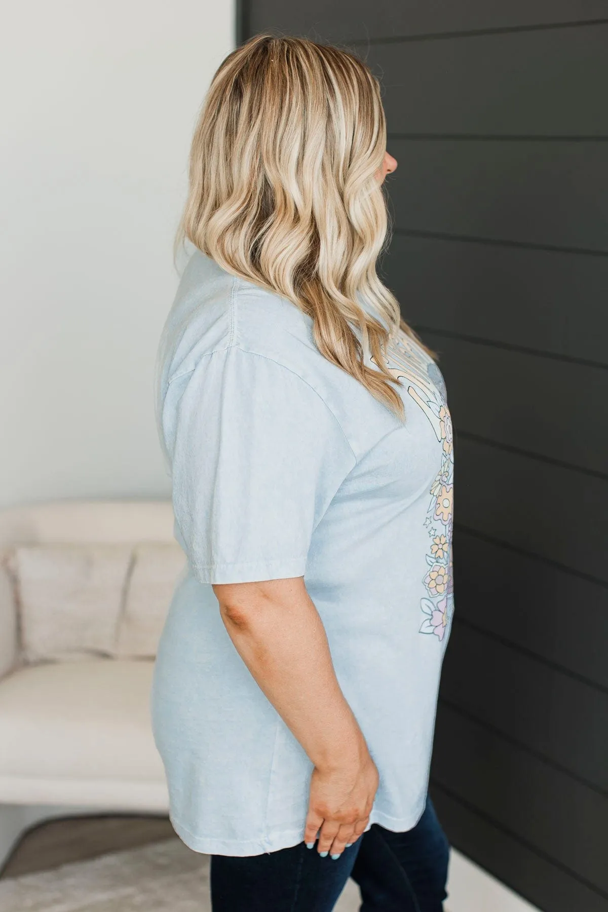 "Sunshine In My Soul" Graphic Tee- Light Blue